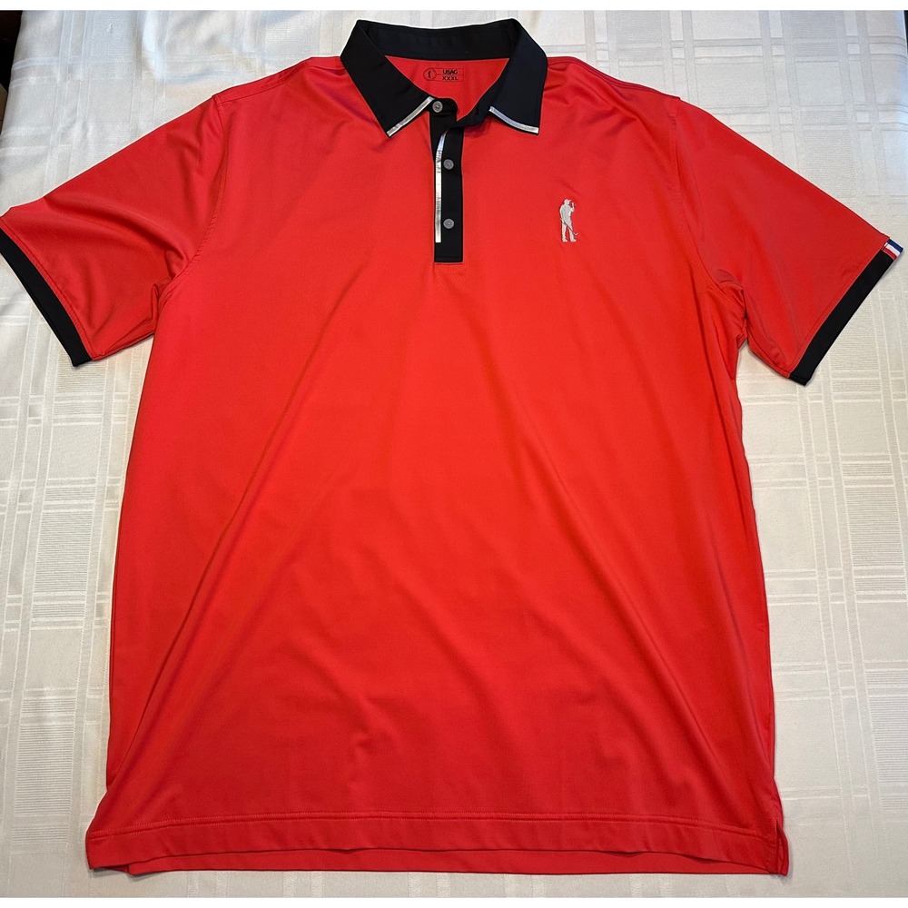 U Suck At Golf Polo Shirt Mens XXXL Red Performance SS Embroidered Logo